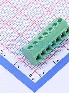 JL102-35007G01螺钉式接线端子3.5mm 1x7P直插绿色