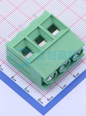 KF136T-10.16-3P螺钉式接线端子10.16mm 1x3P直插绿色
