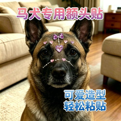 马犬专用狗狗额头贴纸头饰发饰小狗配饰宠物水晶贴拍照头上装饰品
