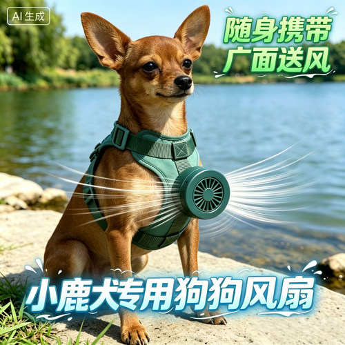 小鹿犬专用狗狗风扇宠物电风扇狗用夏天降温神器夏季空调扇防中暑