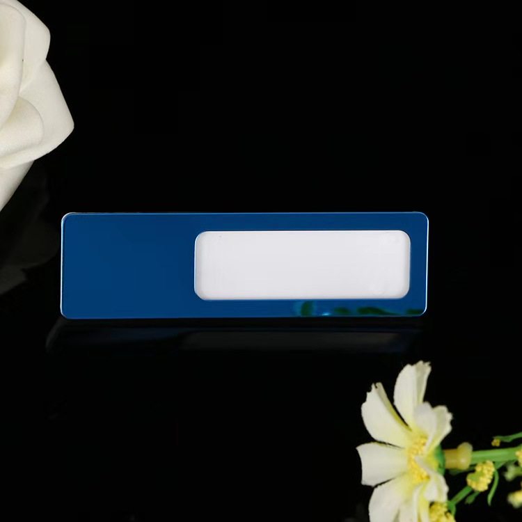 现货不锈钢胸牌半槽抽可更换姓名私人定制Uv铁路乘务员佩戴别针