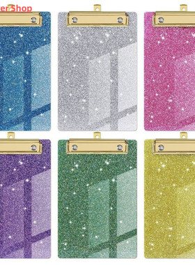1Pc Glitter Acrylic Office File Clipboard Student Supplies