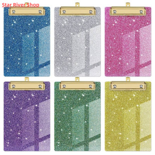 Office Acrylic File Clipboard Supplies 1Pc Student Glitter