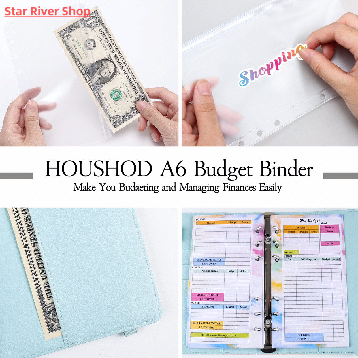 A6 GRADIENT MACARON BINDER HAND LEDGER NOTEBOOK LEATHER PU