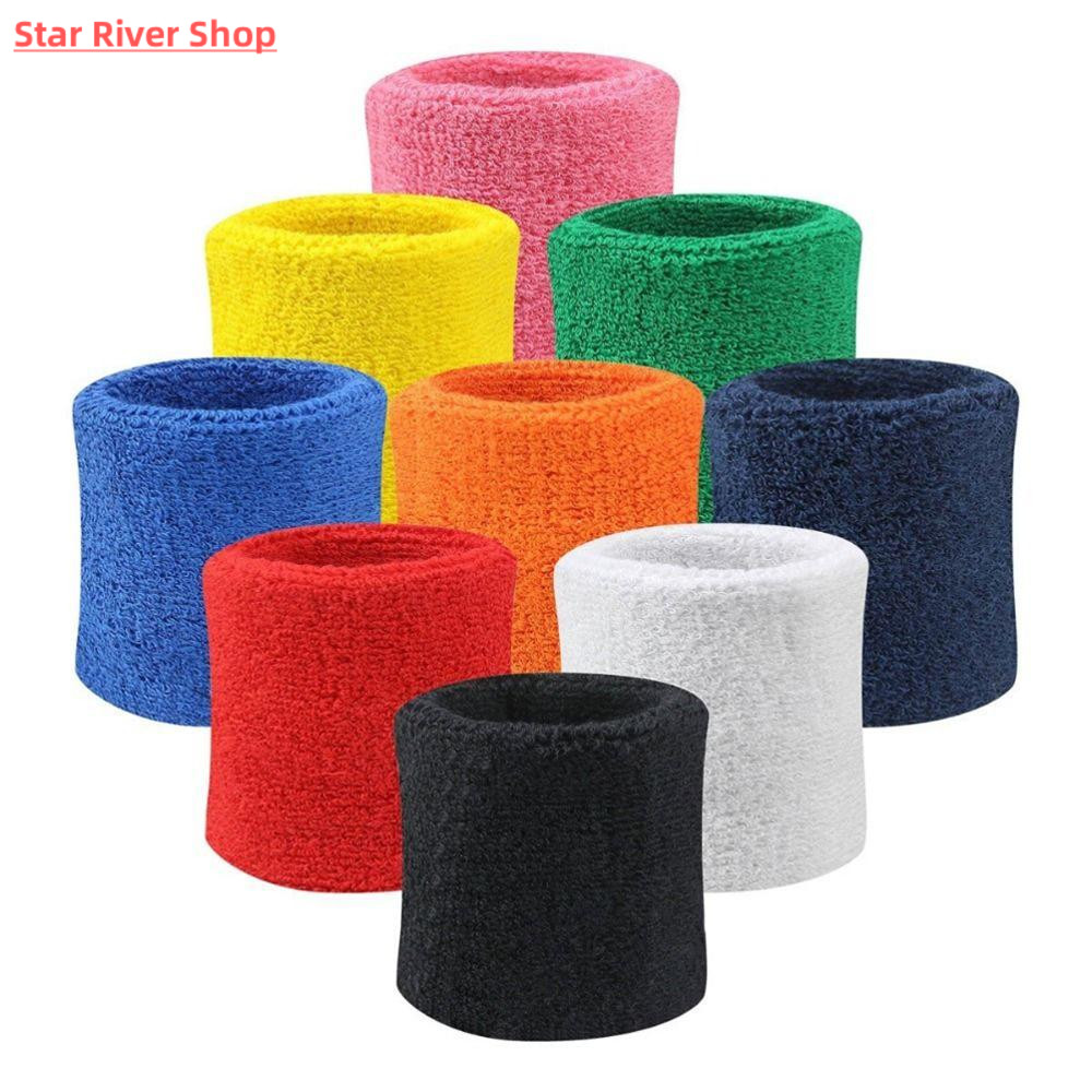 2pcs Sweatbands Wristband Tennis Squash Bminton Gym Footba