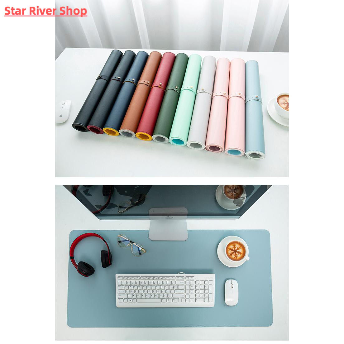 대형 컴퓨터 마우스 패드 게임 마우스 패드 방수 PU LEATH