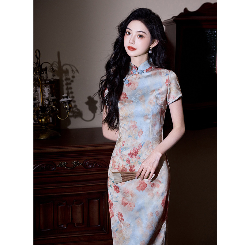 绝美新中式旗袍2025新款夏季女国风无袖连衣裙高端大气显白纯欲风