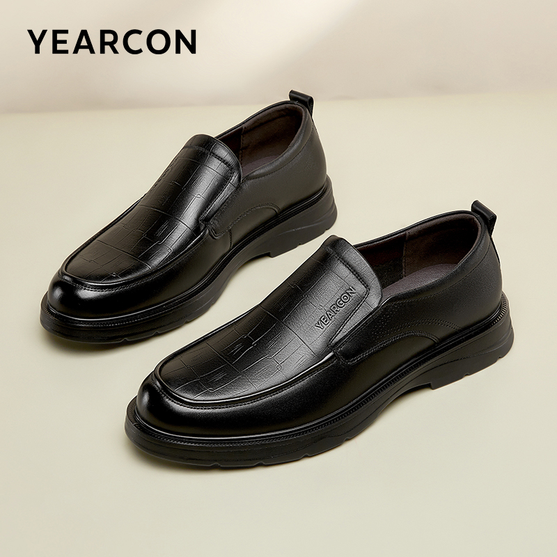 意尔康英伦压纹商务皮鞋