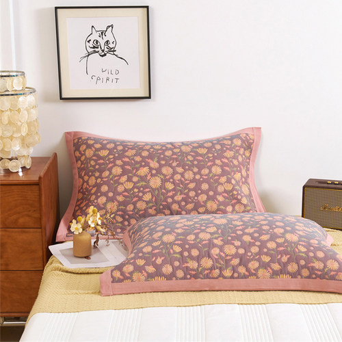 纯棉细纱枕巾一对装四季用