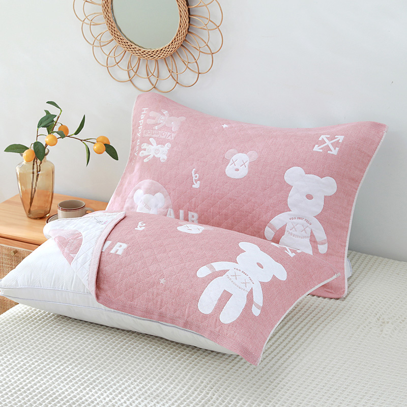 纯棉枕巾加厚AB纱情侣枕头巾