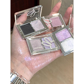 冷感美学 HYNTOOR黑兔降温双色眼影盘哑光珠光爆闪银色紫色低饱和