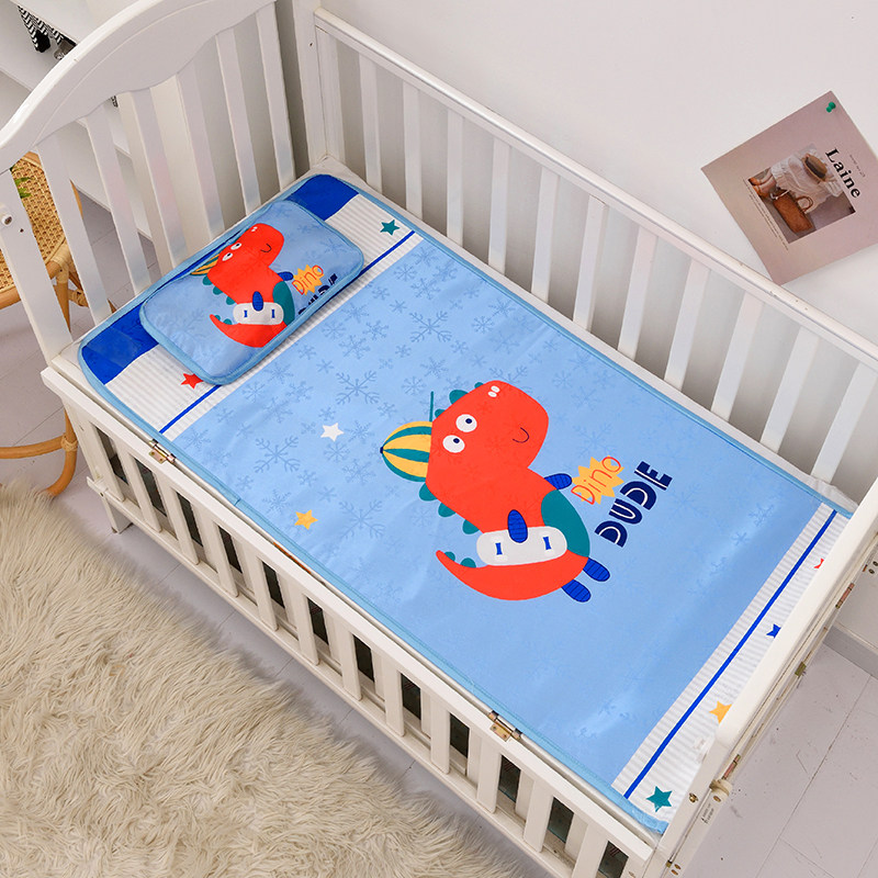 婴儿床凉席宝宝夏季席子儿童幼儿园午睡冰丝亚麻席新生儿凉席枕头