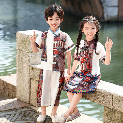 儿童傣族服男童夏季旅游表演服