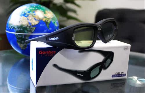 现货广百思G05-DLP主动式快门3D立体眼镜充电DLP投影机3D投影仪用