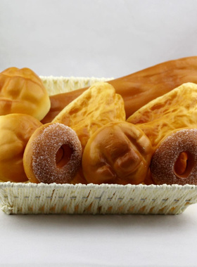 仿真水果蔬菜食品模型 冰箱橱柜家居装饰摆件 PU高仿真面包套装