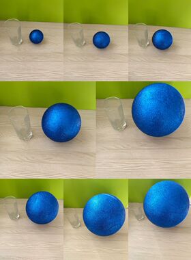 保利龙金葱粉深蓝色金色泡沫圆球婚庆装饰会场布置DIY挂件6-30cm