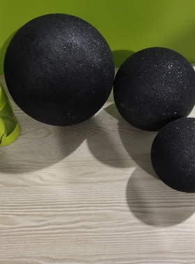 保利龙金葱粉球黑色金色泡沫圆球婚庆装饰会场布置DIY挂件6-30cm