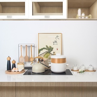 侘寂风台面摆件厨房样板房间道具汤锅托盘软装 饰品调味罐展厅陈设