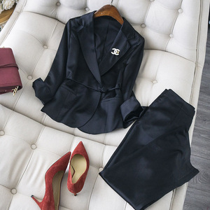 现货厂家 惊艳轻奢感嵌闪亮丝精致套装春秋新品百搭西装女