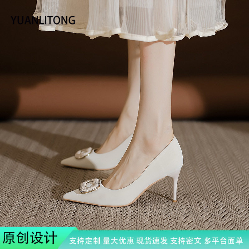 女鞋2025春夏季软皮高跟鞋子女春季惠州女鞋绝美单鞋2025春款女