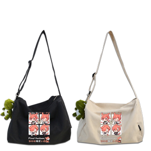 最终幻想FF14周边小红猫古拉哈提亚游戏学生帆布包男女单肩包tt