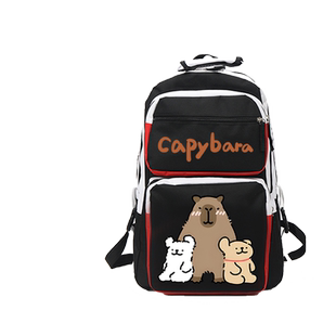 可爱水豚君卡比巴拉卡通男女休闲潮流书包学生青少年双肩背包tt