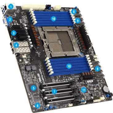 K14PA-U12华硕主板 支持一个AMD9004 9005 CPU 全新