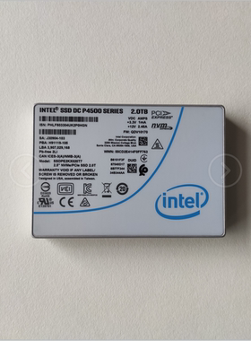Intel英特尔P4500 2TB 2T 2.5寸 U.2 SAS NVMe SSD固态硬盘PCIe