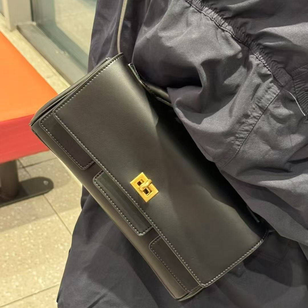 BelAir手拿包多口袋机车包法棍包横款凯莉包头层牛皮手提斜挎女包