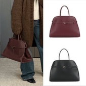 Margaux包belt15托特包大容量通勤包光面牛皮带装 饰托特包手提包