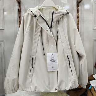 2025秋冬连帽加棉外套女宽松百搭减龄休闲保暖运动风夹克冲锋衣潮