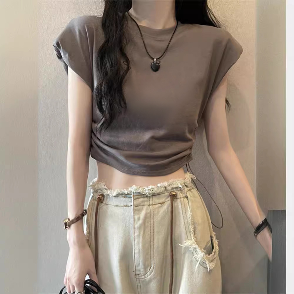 小飞袖短款上衣女夏季新
