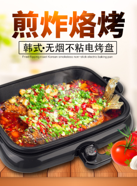 爱宁烤鱼炉家用分离式烤鱼盘商用纸上烤鱼电烤盘纸包鱼锅电烧烤炉