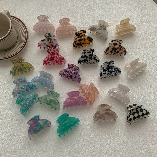 法式仿醋酸小怪手抓夹高质感法国优雅小号发夹盘发鲨鱼夹女发抓夹