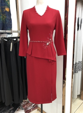 富贵依枝花2023秋季婚宴妈妈装优雅遮肚子显瘦旗袍裙结婚敬酒礼服