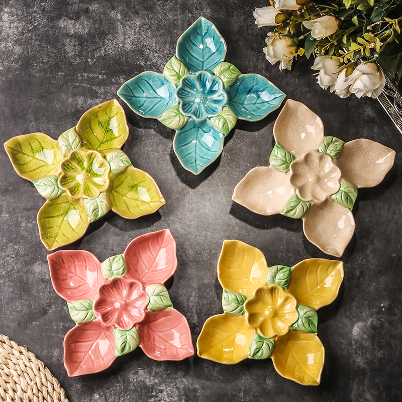 精油碟精油碗 泰式SPA调配碗冰裂釉陶瓷杯美容院托盘器皿香精油壶