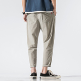 K805-P35夏季新款九分裤男士大码休闲裤修身小脚裤透气时尚裤子，男装休闲裤，电商B280-1（原A049）