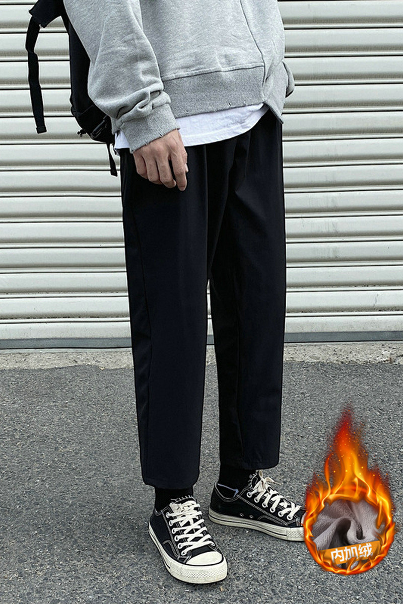 K704-P40加绒秋冬季坠感西裤男大码休闲裤直筒裤运动裤裤子厚p50,男装西裤,电商B280-1（原A049）