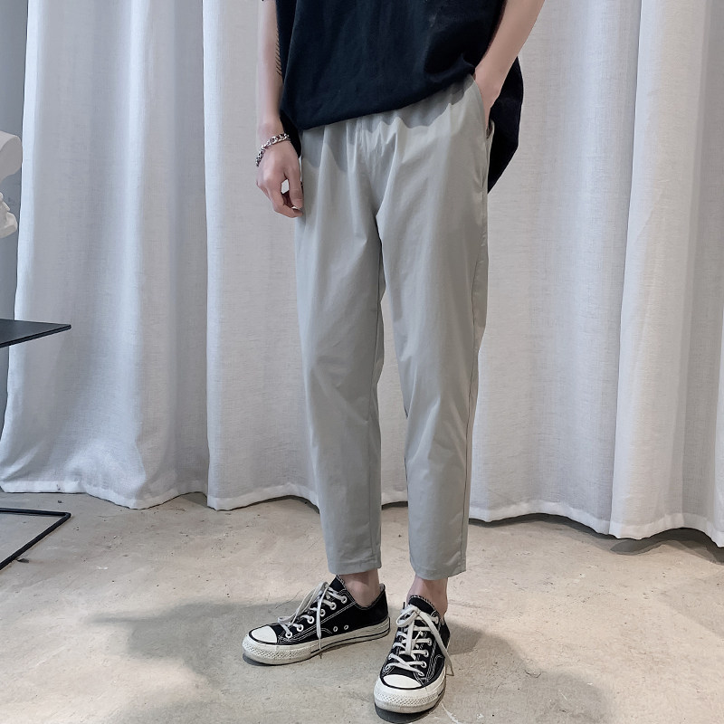 K805-P35夏季冰丝九分裤男士休闲裤大码小脚哈伦裤时尚新款裤子男,男装休闲裤,电商B280-1（原A049）