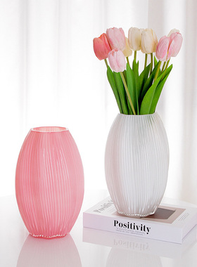 麦芽糖花瓶粉色螺旋不规则扭曲水培现代家居装饰品玻璃花器摆件