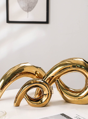 北欧ins创意几何陶瓷花瓶电镀组合花瓶花插花艺家居装饰摆件