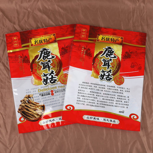 干货郎鹿茸菇包装袋空拉链自封袋