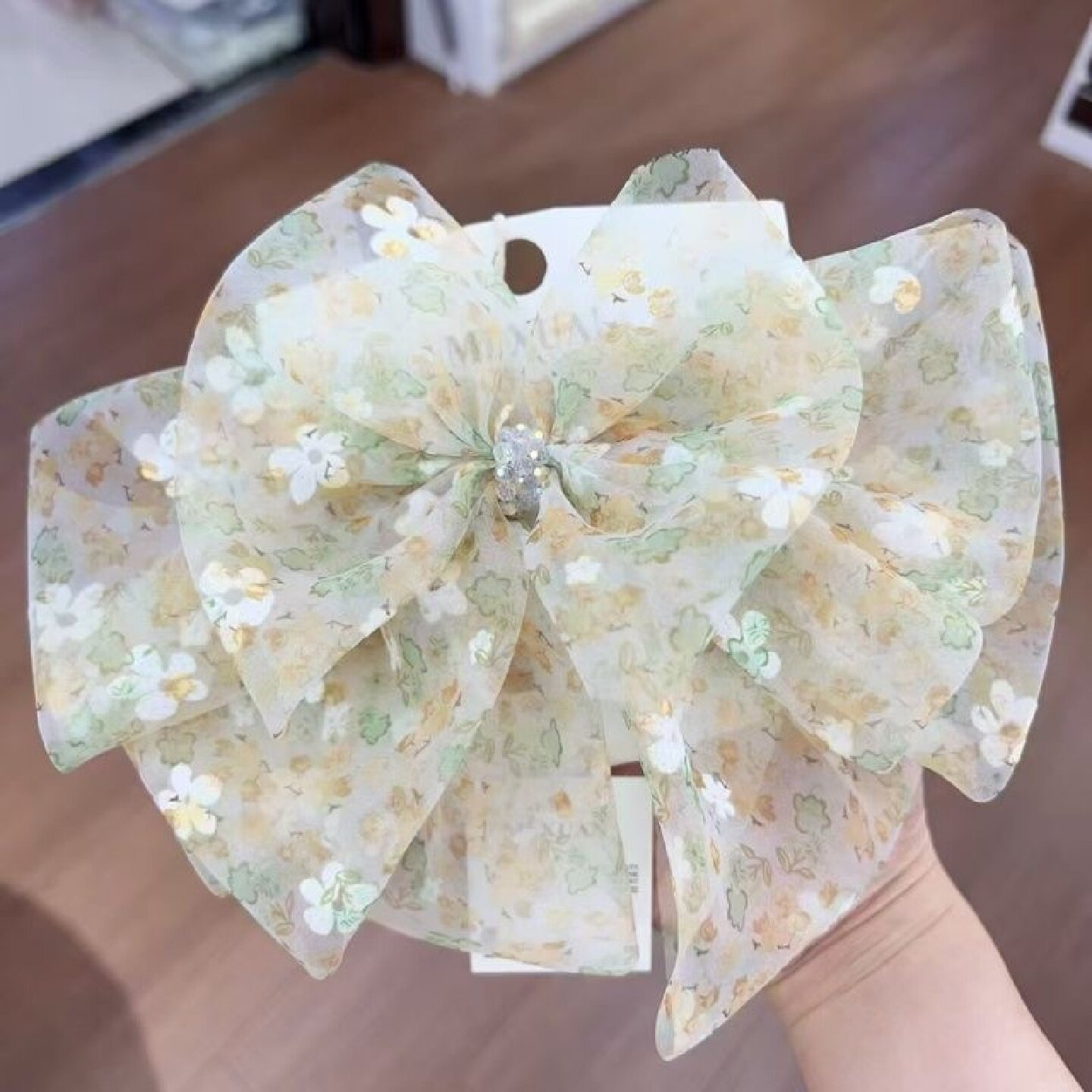 超仙碎花大蝴蝶结吊坠马尾夹子女高级感半扎发卡夏天拍照甜美头饰