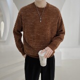 轻熟2025秋冬新款休闲男士纯色圆领毛衣套头针织衫男M9908-P93，男装针织衫/毛衣，电商B307