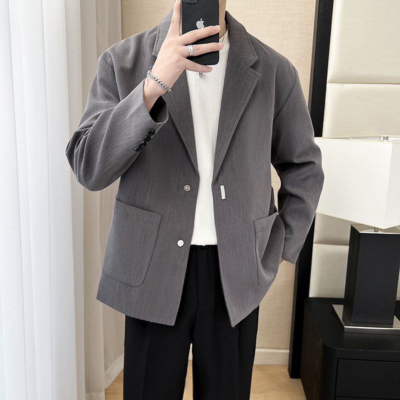 2025秋季新款男士休闲帅气磁吸扣西装外套W208-P100,男装西服套装,电商B307