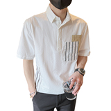 夏季翻领上衣polo衫男士帅气休闲短袖T恤衬衫PL8890-P55控75，男装Polo衫，电商B307