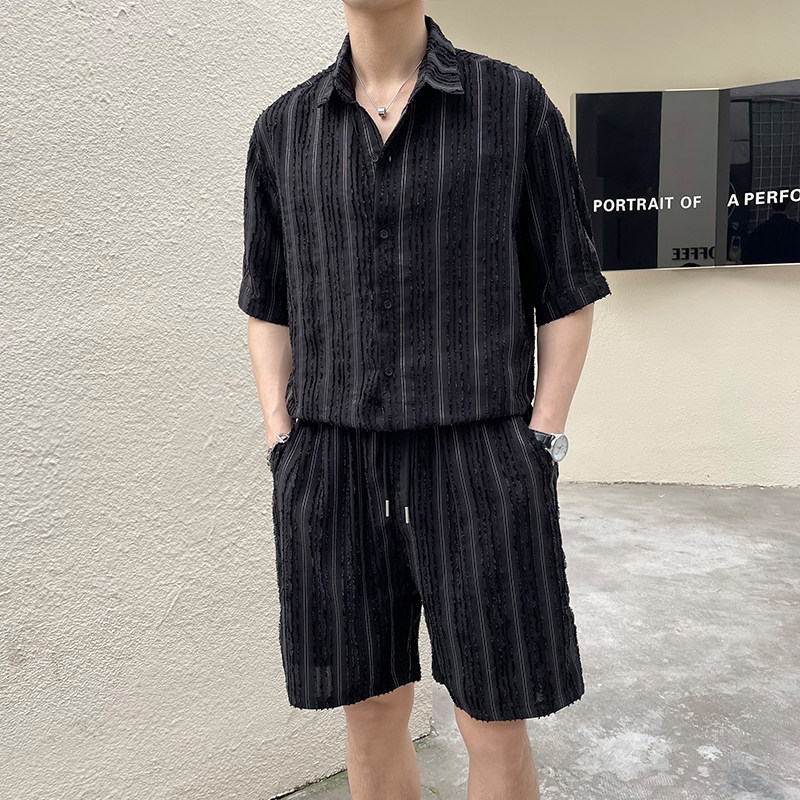 2025夏季短袖短裤套装TZ8044上衣P40，8044裤子P35，可拆卖,男装休闲套装,电商B307