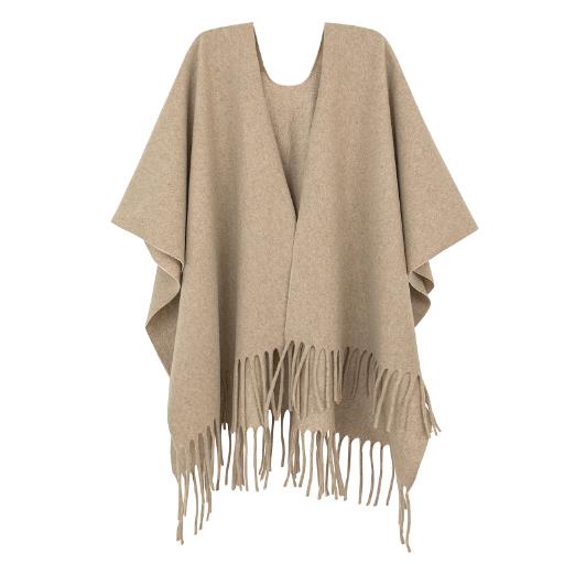 famouswang2025年秋季新款慵懒风气质感百搭毛呢披肩女小个子