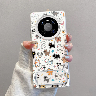 满屏像素猫狗适用华为MATE40手机壳全包硅胶软壳40E高颜值简约防摔MATE40Pro时尚 40EPro保护套 创意新款