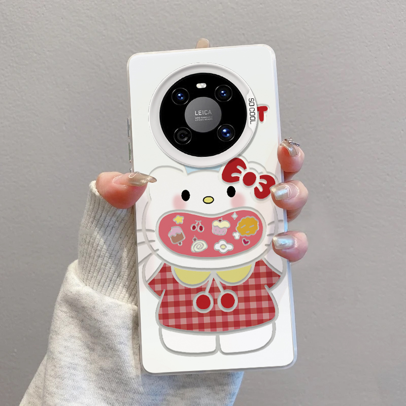 华为mate40手机壳格子衣KT大口